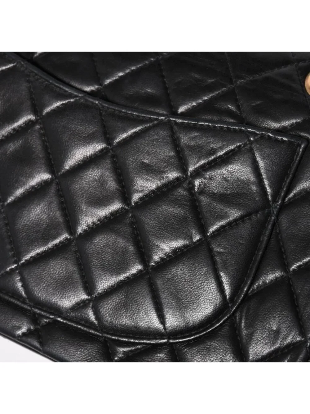 Chanel Quilted 23 Double Flap Chain Shoulder Bag CC Logo Lambskin Black